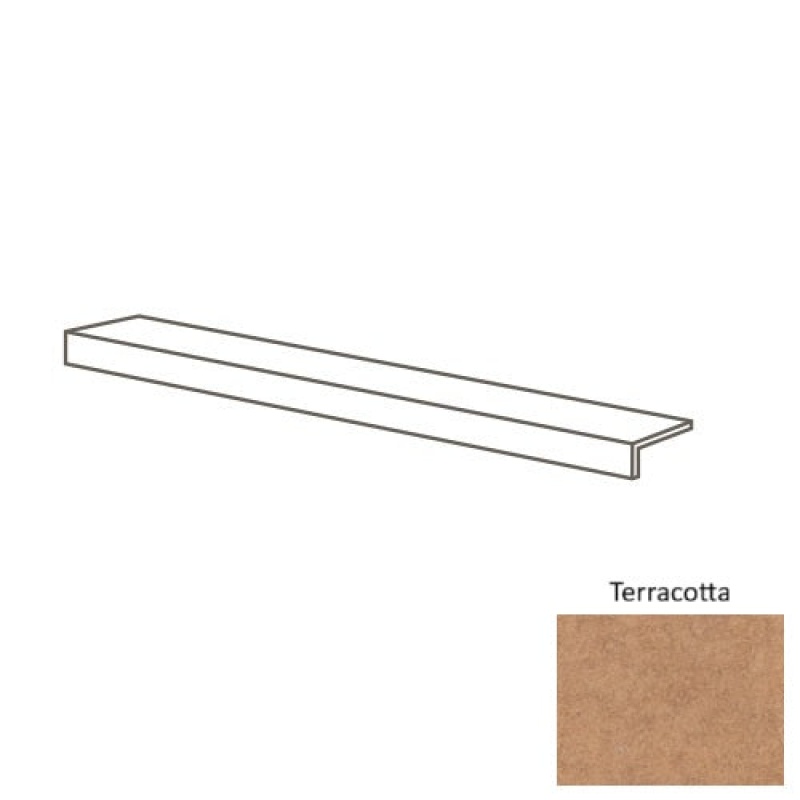 Rekindle Terracotta Porcelain Coping - Matte - 12" X 24"