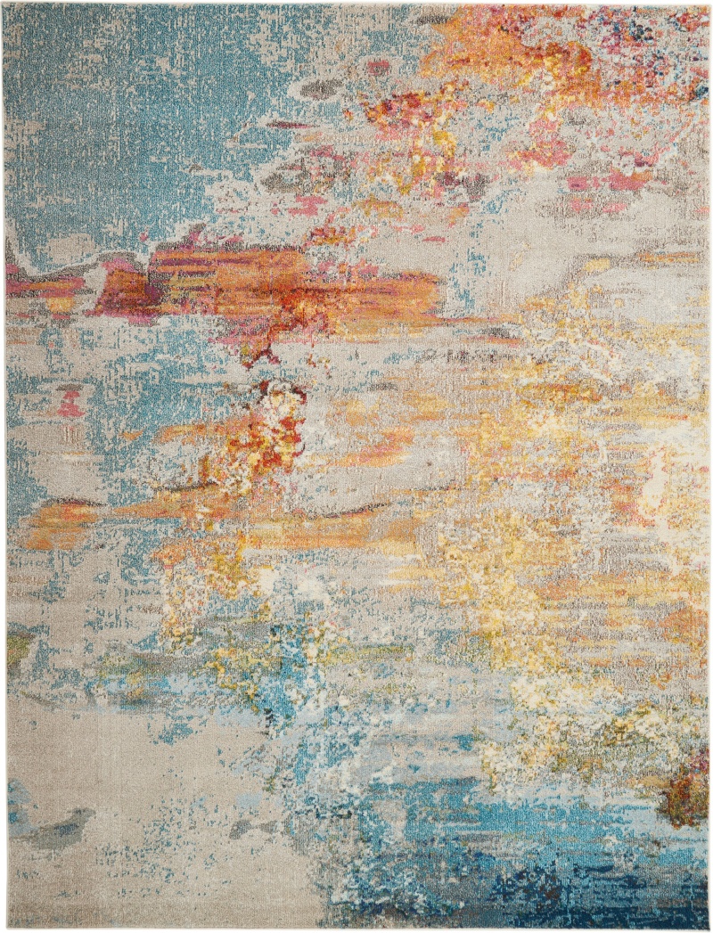 Celestial Ces02 Sealife Polypropylene Modern Area Rug