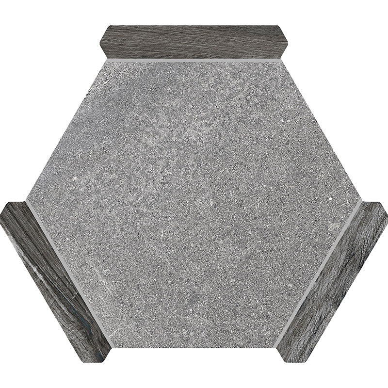 Encadre Gris Ebano Porcelain Tile - Matte - 8.66" X 9.84" Hexagon