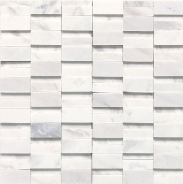 Stone A La Mod Contempo White High Low Random Natural Stone Mosaic - 2" Stacked - Honed & Polished