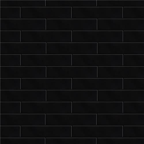 Metro Soho Subway Black Porcelain Tile - Glossy - 1 3/4" X 7 3/4"
