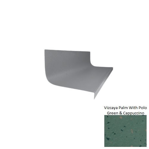 Spextones Vizcaya Palm With Polo Green & Cappuccino Type 1900 Distinct Designs Rubber - 20 3/8" X 72" Stair Tread - Hammered