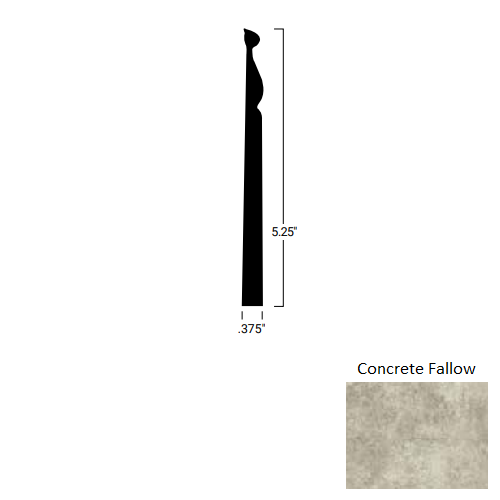 Johnsonite Concrete Fallow Rubber Masquerade Wall Base - 5 1/4" x 8 ft (96") x 3/8" Classic