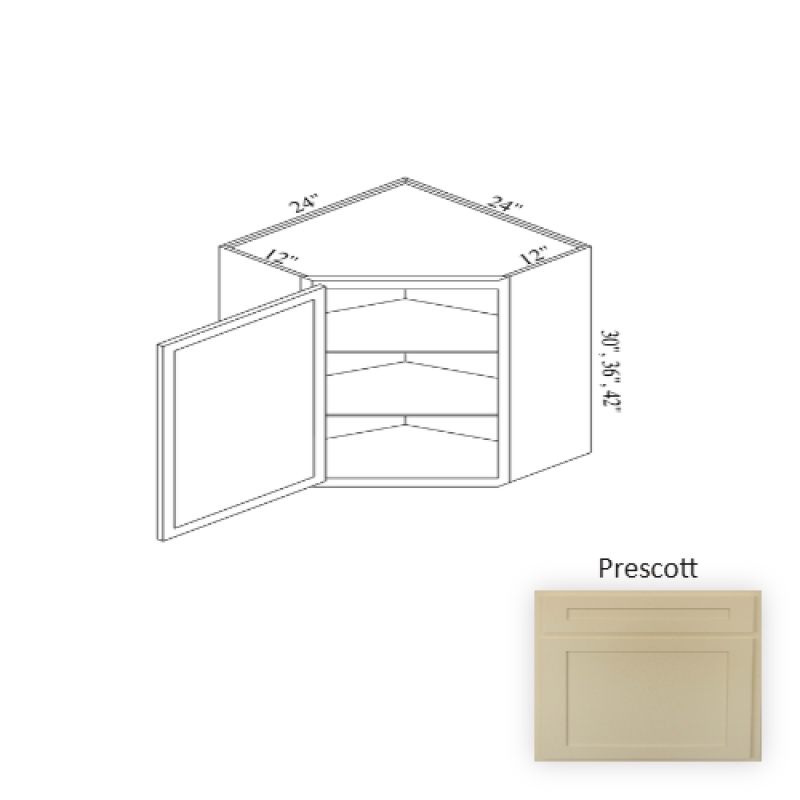 Wcd2436 Prescott Wood Kitchen Corner Blind Base Cabinet - 24" X 36" X 24" (Assembly Required) - Prescott