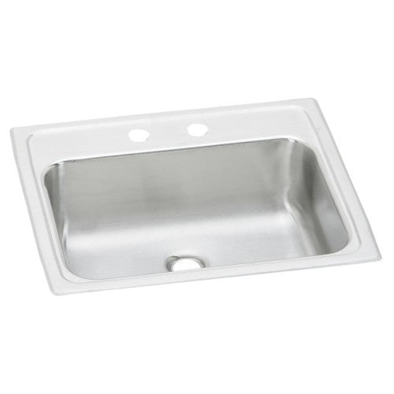 Pslvr19172 Celebrity Stainless Steel Drop In Single Bowl Kitchen Sink - 19" X 17" X 6 1/8" With 2 Holes - Stainless Steel