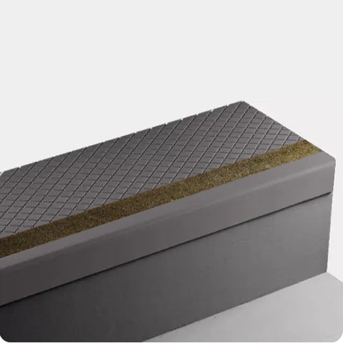 Johnsonite Fudge Diamond Rubber Moulding / Trim – 12 1/4" x 54" Angle-Fit Stair Tread