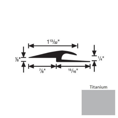 Flextones Titanium Vinyl 167 Tile And Carpet Joiner - 1/4" X 12 Ft - Thermoplastic