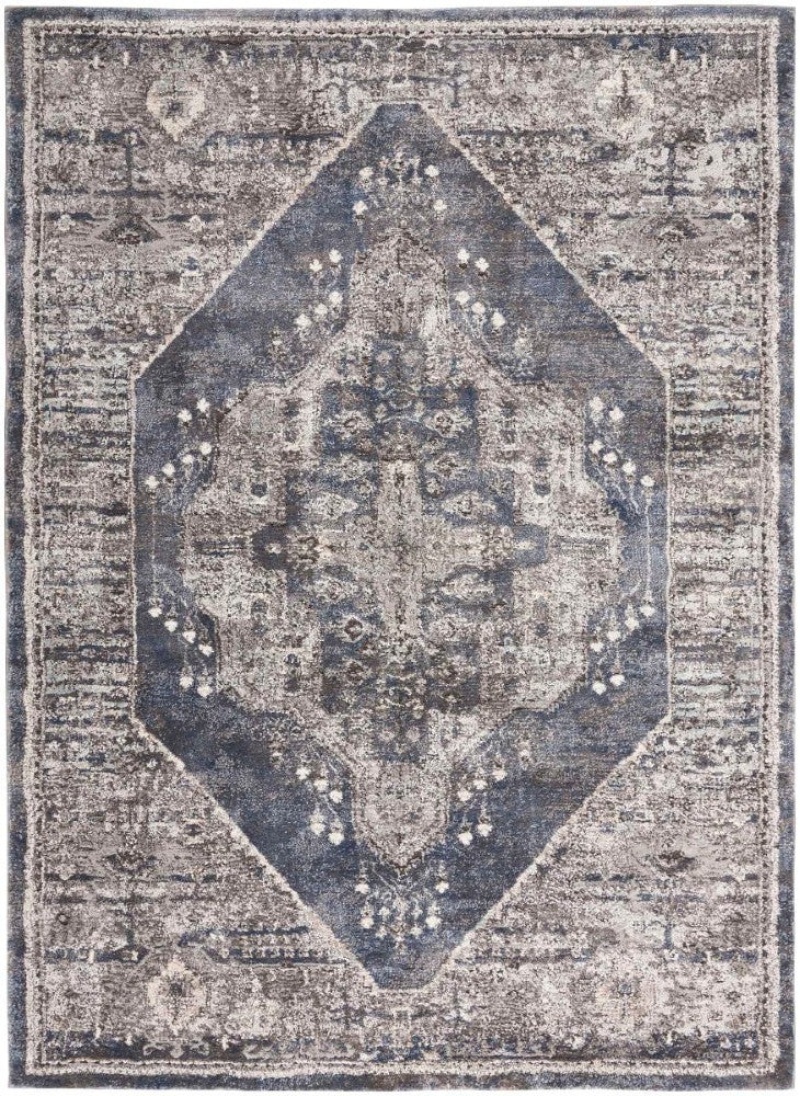 American Manor Blue Amr02 Polypropylene & Polyester Farmhouse Area Rug - 4 Ft X 6 Ft - Blue
