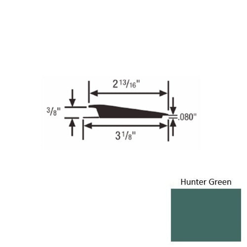 Roppe Solid 66 Hunter Green Rubber Rolling Traffic Transition
