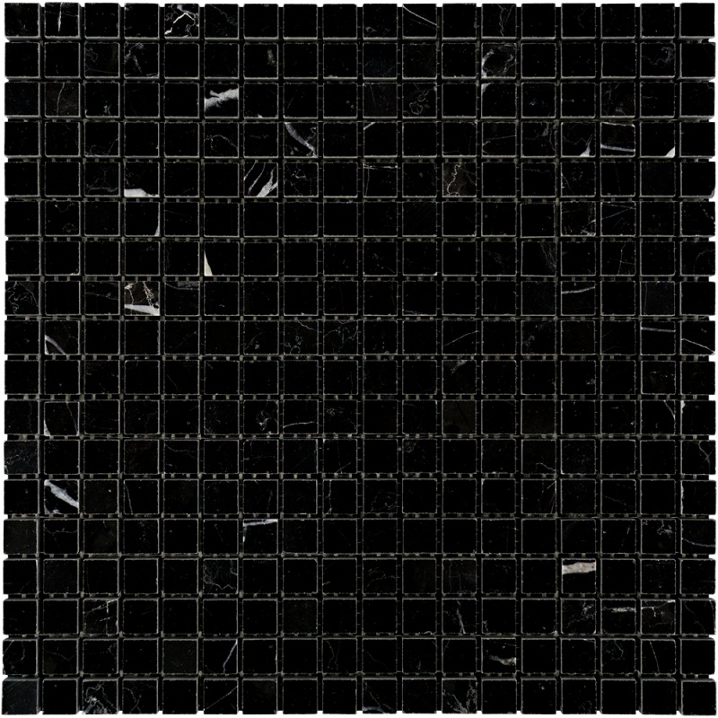 Nero Marquina Marble Mosaic 5/8" x 5/8"
