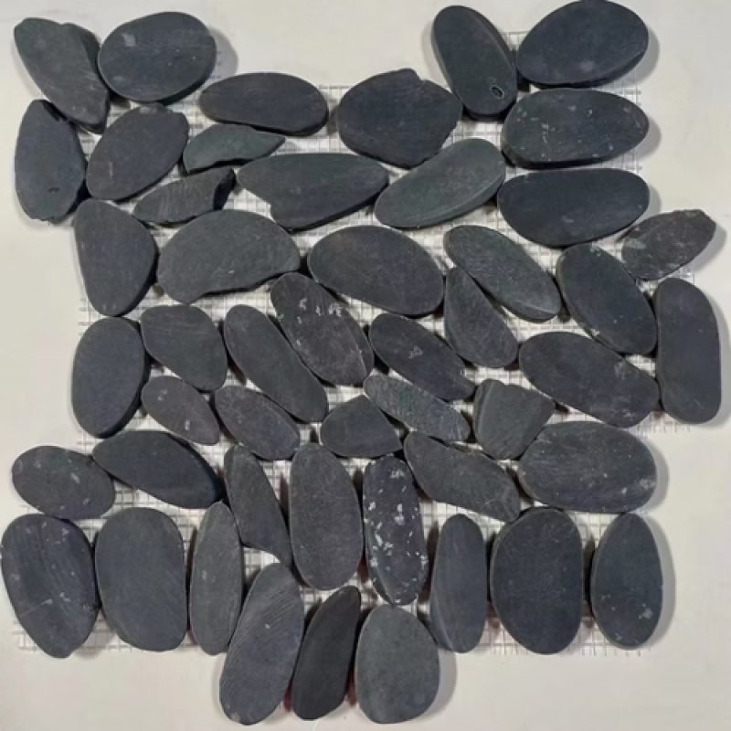 Poppy Seed Interlocking Pebble Mosaic - 12" X 12" - Natural