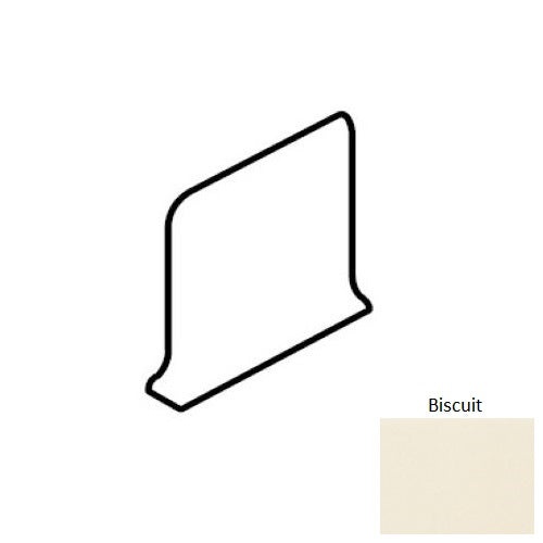 Color Wheel Classic Biscuit Ceramic Wall Trim - 6" X 6" Sanitary Cove Base Corner Right