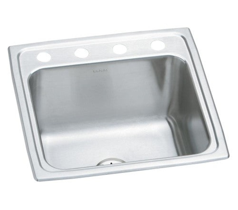 Lustertone Classic Stainless Steel Drop-In Single Bowl Kitchen Sink