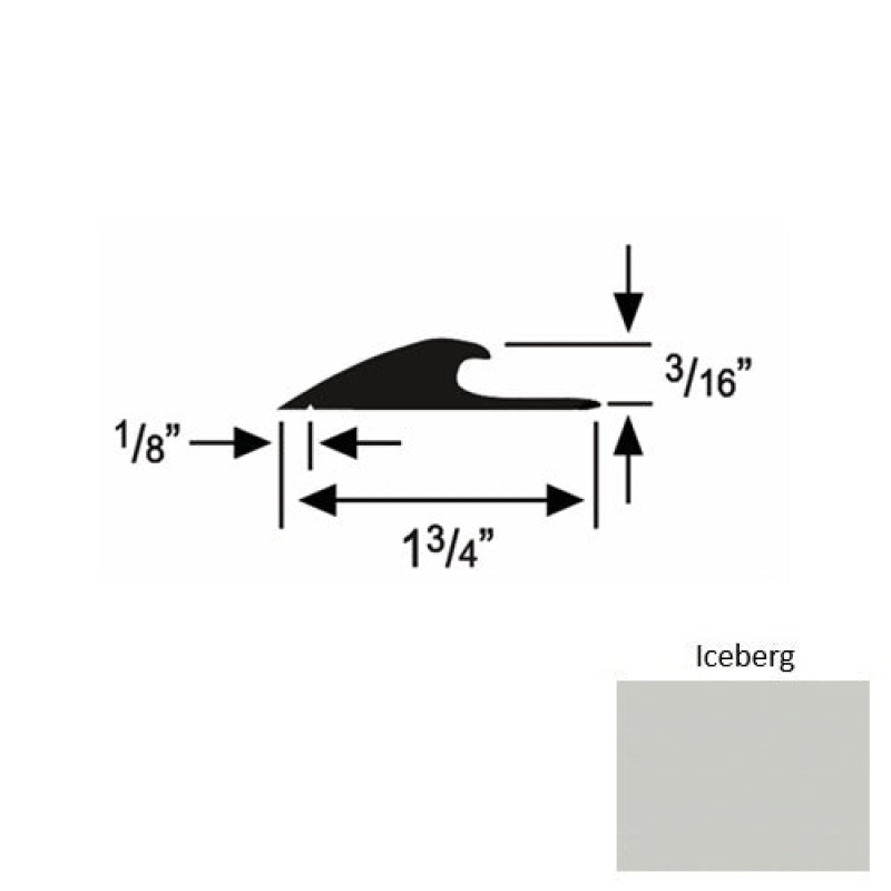 Solid 42 Iceberg Rubber Custom Carpet Edging