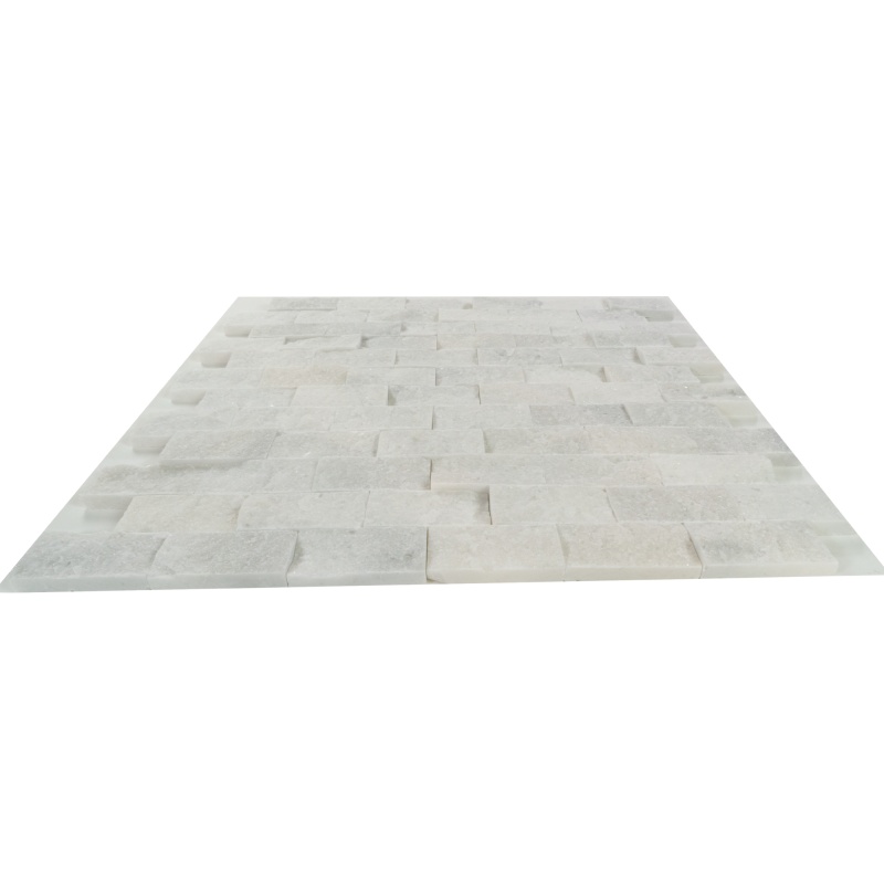 Snow White Marble Mosaic - 2" X 4" - Split Face