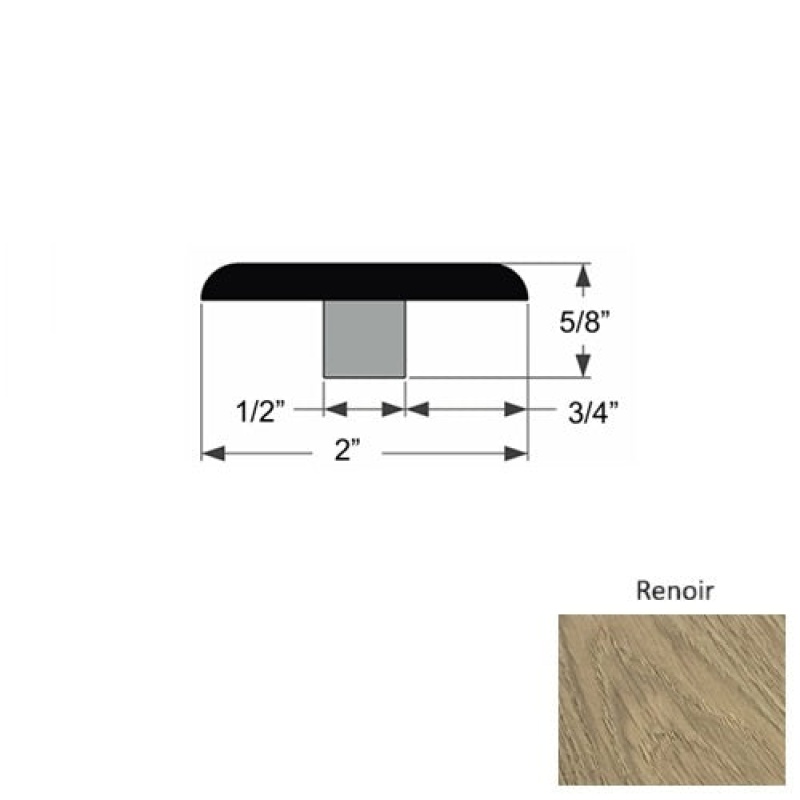 Tableau Renoir Hardwood Moulding / Trim - 2" X 86" Flat T Molding - Urethane