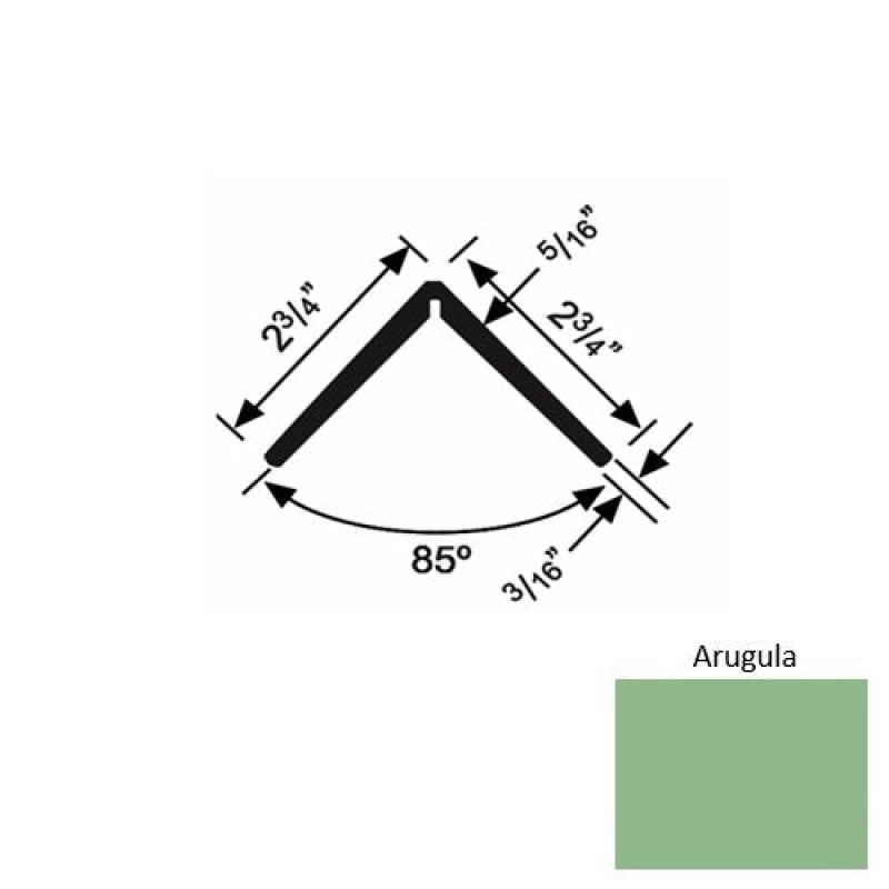 Solid 19 Arugula Rubber Corner Guard 2 3/4" x 2 3/4" x 54"