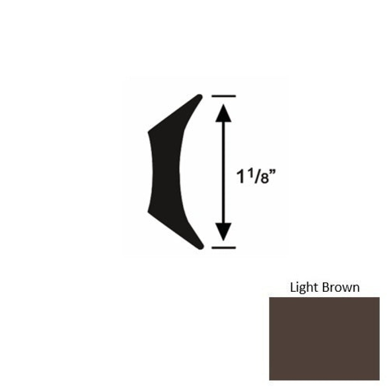 Solid 44 Light Brown Rubber Fillet Strip - 1 1/8" X 9 Ft (108")