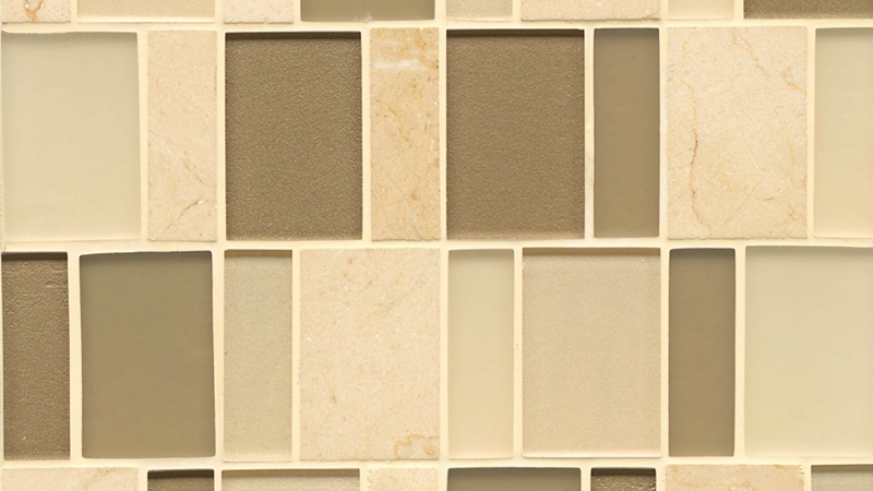 Manhattan Morningside Glass & Stone Mosaic - Brick - Glossy & Matte