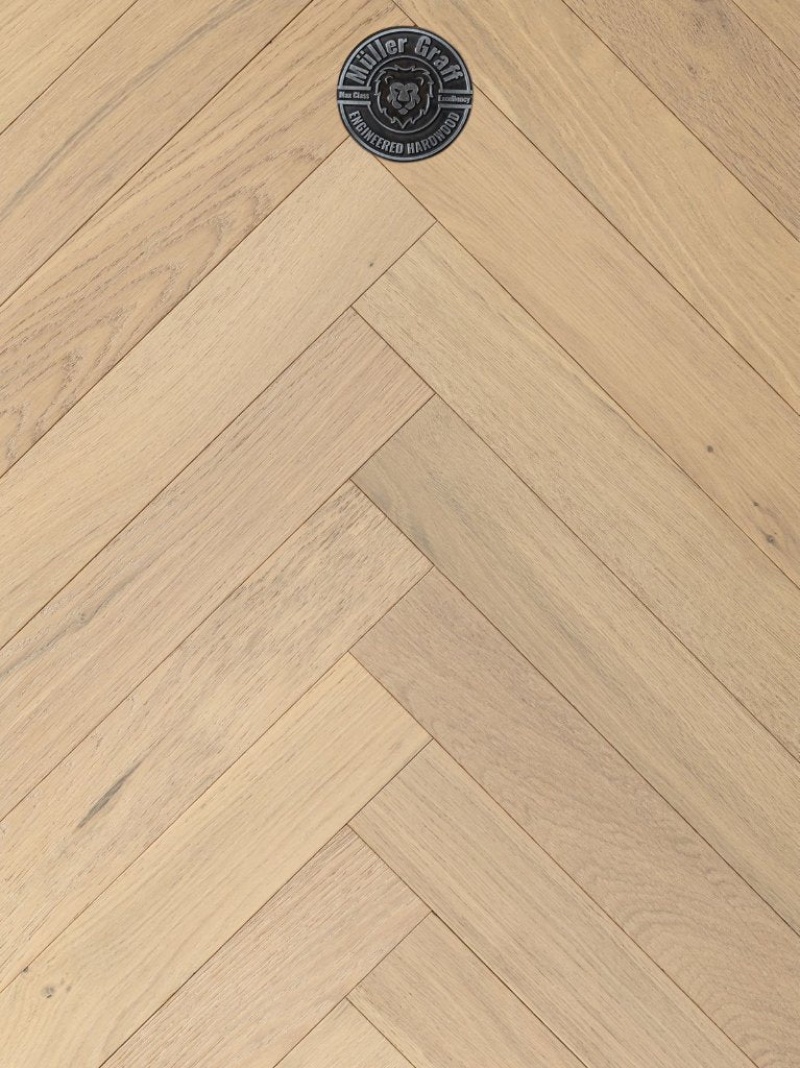 Italia Classics Herringbone Bologna Soft Honey Engineered Hardwood Flooring - Wire Brushed - 3.54" X 23.62"