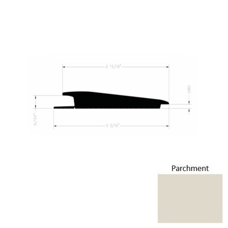 Solid 73 Parchment Rubber Rolling Traffic Transition - 3 3/16" X 9 Ft (108") X 1/4" - 0.080"