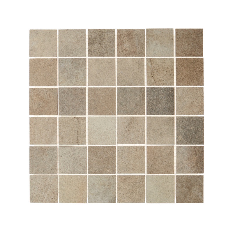 Disk Beige Porcelain Mosaic - 2" x 2" Matte