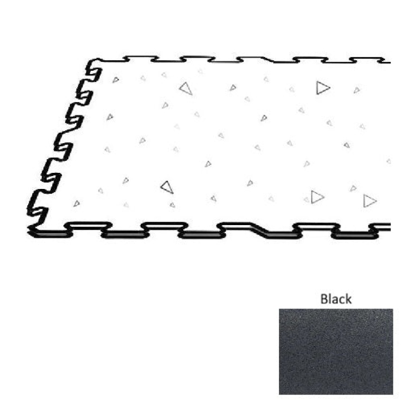 Black Versatread Rubber Flooring Puzzle Tile 6 Pzl - 24" X 24"
