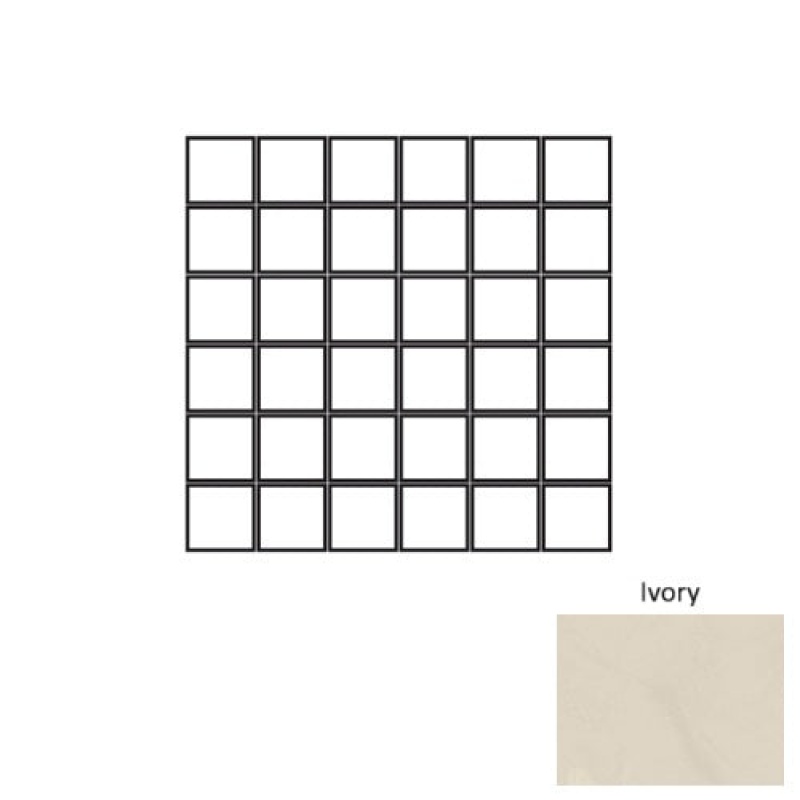 Walk Ivory Porcelain Mosaic - 2" X 2" - Matte