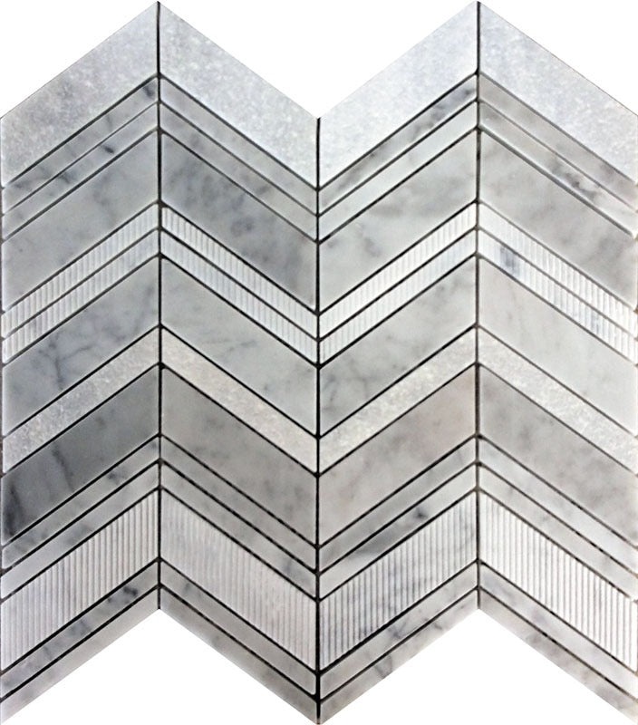 Bali Bianco Carrara Marble Mosaic - Balian - Polished & Etched