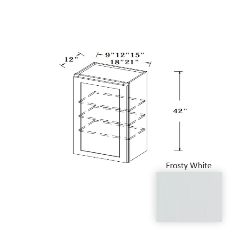 Frosty White Wood Kitchen Wall Cabinet