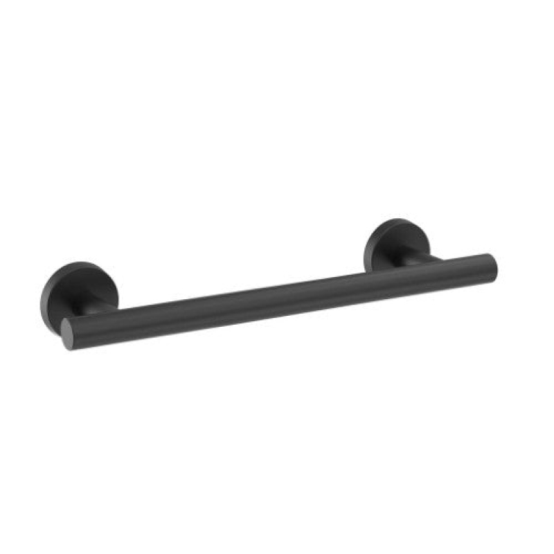 Arrondi Stainless Steel Single Wall Mounted Towel Bar - Matte Black