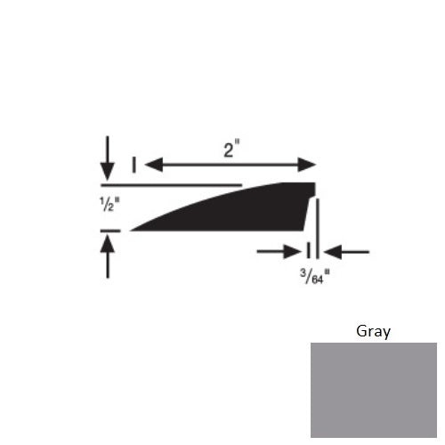 Flextones Gray Vinyl 157 Reducer - 1/2" X 12 Ft - Thermoplastic