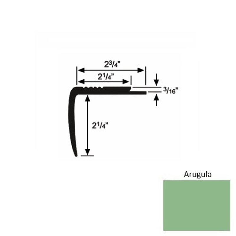 Solid M07 Arugula Rubber Modified Underlap Stair Nosing (Sq) - 2 3/4" X 9 Ft (108")