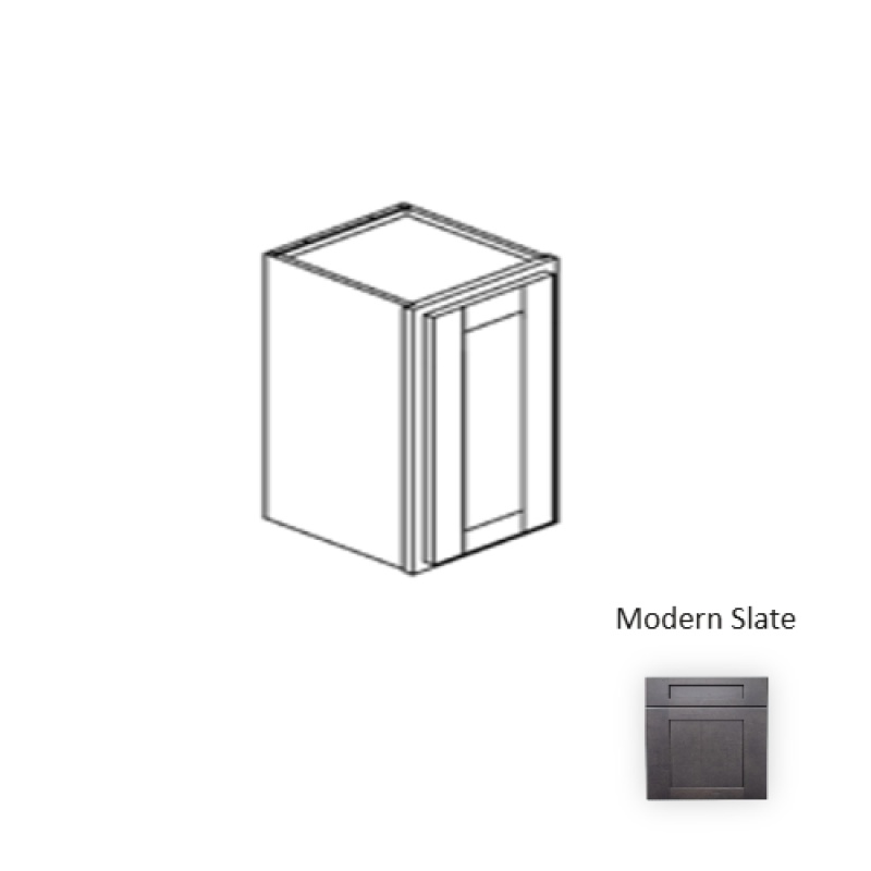 Framed Shaker Deluxe Modern Slate Natural Clear Coat Wood Kitchen Wall Cabinet - 18" X 36" X 12" - Natural Clear Coat