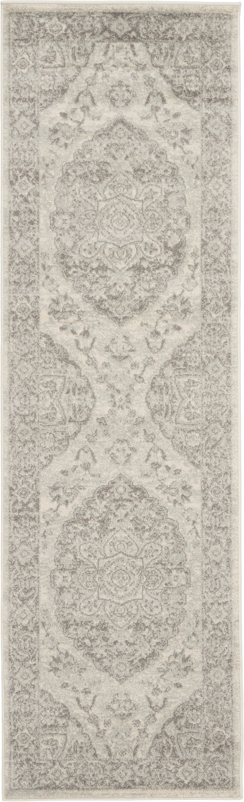 Tranquil Tra05 Ivory / Grey Polypropylene Vintage Area Rug