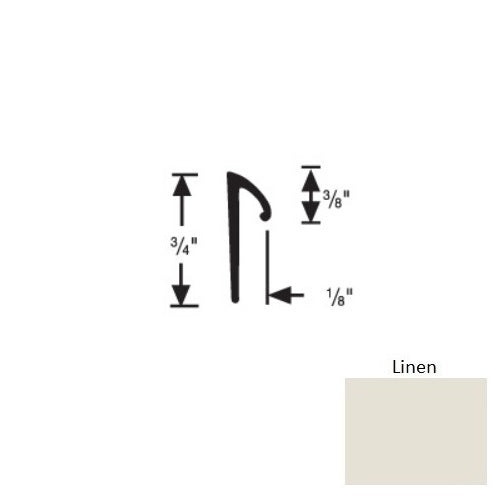 Flextones Linen Vinyl 197R Tapered Resilient Cove Cap - 3/8" X 12 Ft - Thermoplastic