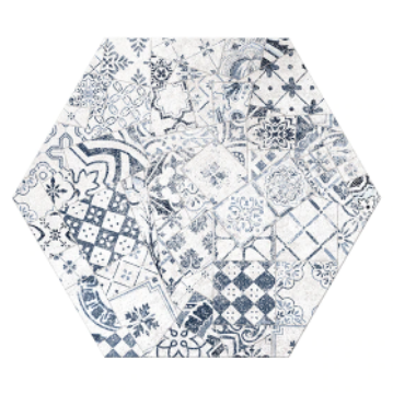 Scripter Quest Deco Porcelain Tile - Matte - 8" Hexagon