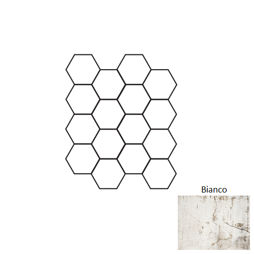 Real Charm Bianco Porcelain Mosaic - 3" Hexagon - Matte