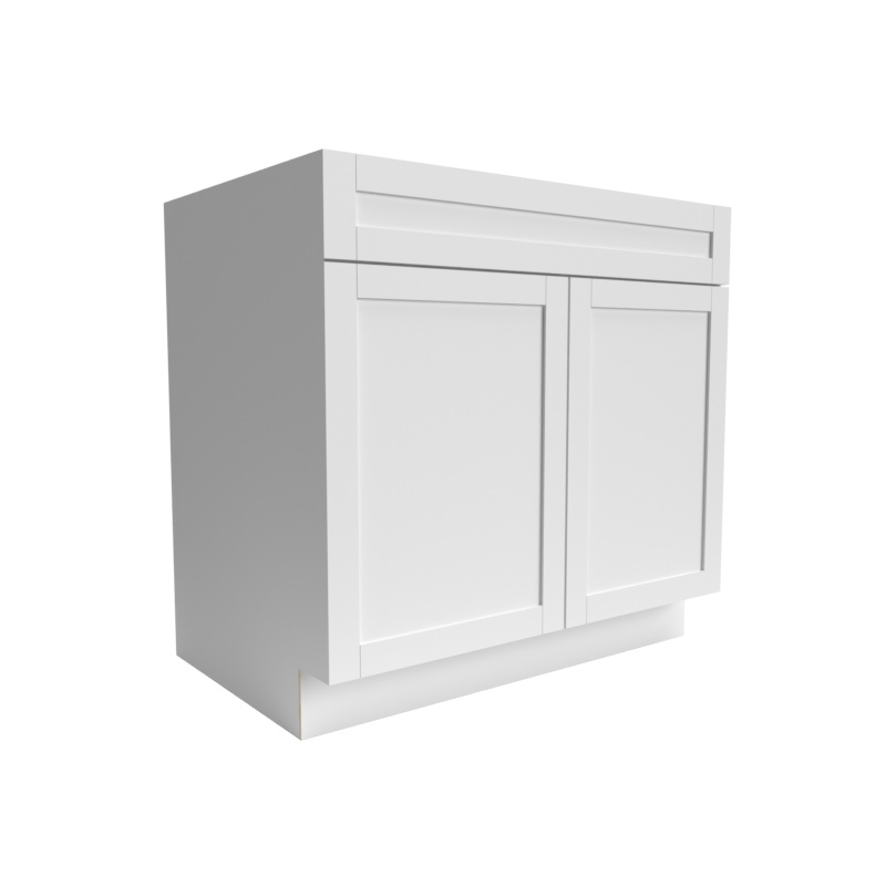 Single Shaker White Matte Kitchen Base Cabinet