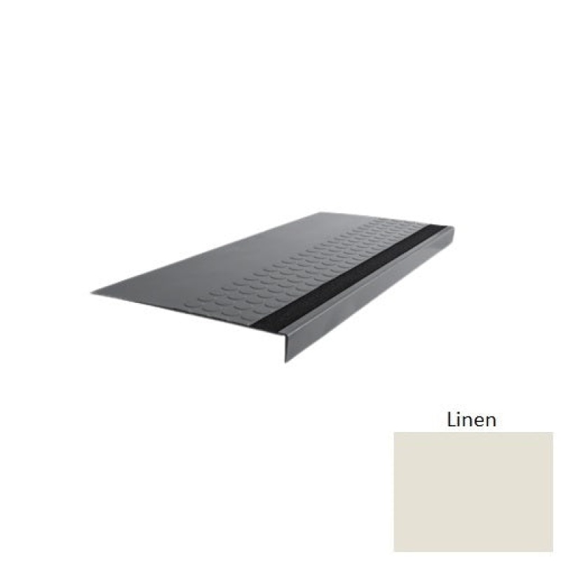 Flextones Linen Type 776E Rubber Stair Tread, 15" x 72", Radial II Raised Disc Design