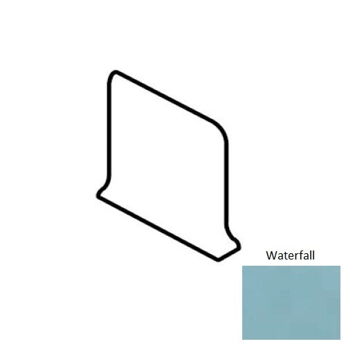 Color Wheel Classic Waterfall Ceramic Wall Trim - 6" X 6" Sanitary Cove Base Corner Left - Semi Gloss