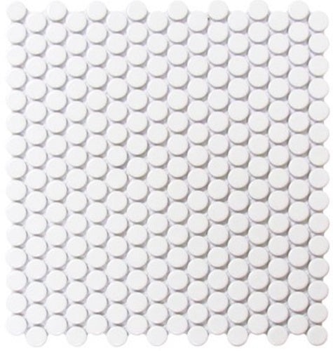Cc Mosaics White Porcelain Mosaic - Penny Round