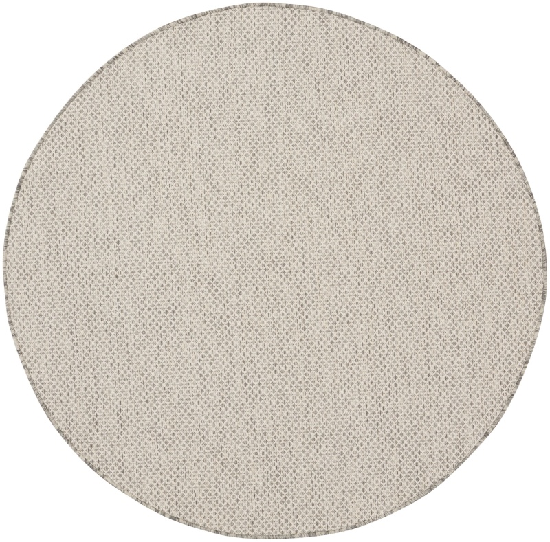 Courtyard Cou01 Ivory / Silver Round Area Rug