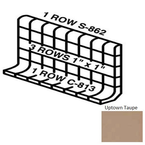 Keystones Unglazed Mosaic Uptown Taupe Porcelain Wall Trim - 5" X 12" Built Up Base (Mb5) - Matte