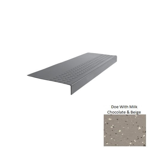 Spextones Doe With Milk Chocolate & Beige Type 500 Distinct Designs Rubber - 12" X 72" Stair Tread - Rbt Radial High Profile Design