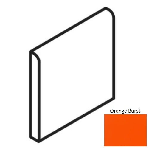 Color Wheel Classic Orange Burst Ceramic Wall Trim - 4 1/4" X 4 1/4" Bullnose - Semi Gloss