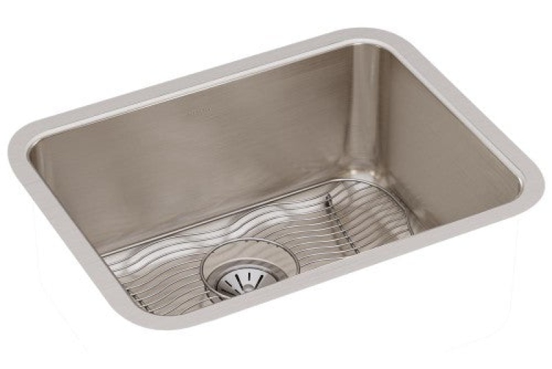 Eluh211510dbg Lustertone Classic Stainless Steel Undermount Single Bowl Kitchen Sink - 23 1/2" X 18 1/4" X 10" With Bottom Grid Drain - Stainless Steel