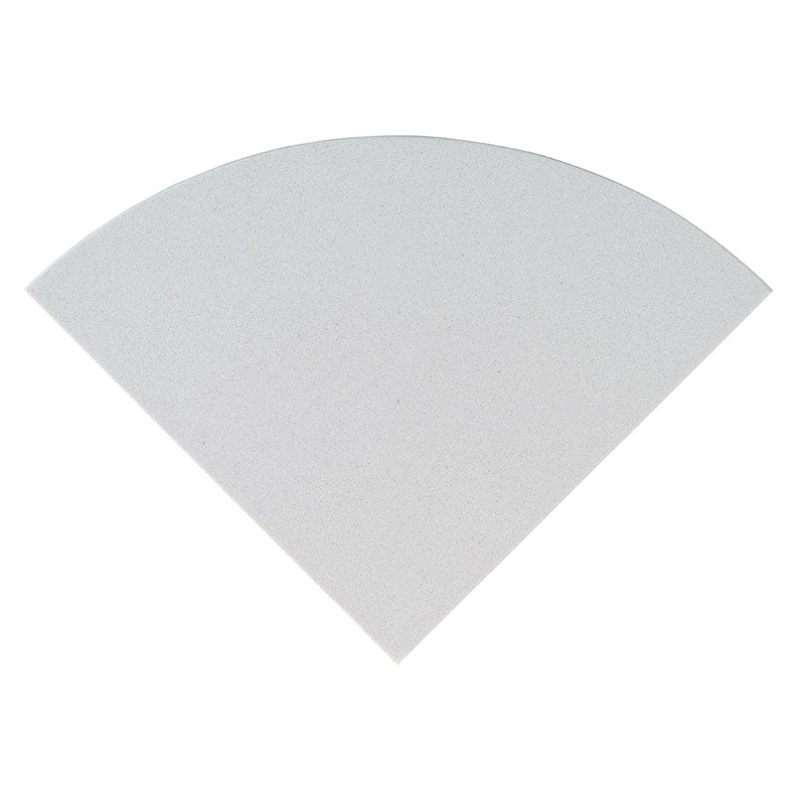 Engineered White Marble Corner Shelf - 18" Radius - Polished