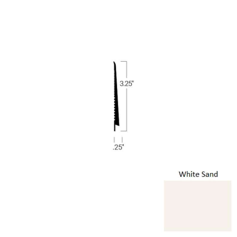 Johnsonite White Sand Rubber Tightlock Carpet Rubber Base
