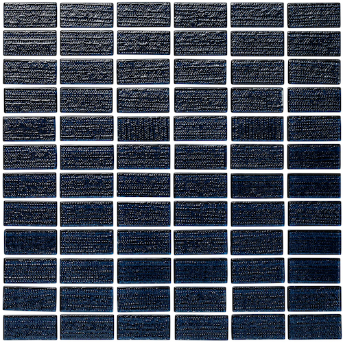 Cascade Midnight Glass Mosaic - 1" X 2" Straight Set - Cascade
